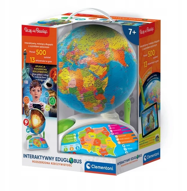 Exploreglobe CLEMENTONI 50847 CLM interaktyvus gaublys, lenkų k.