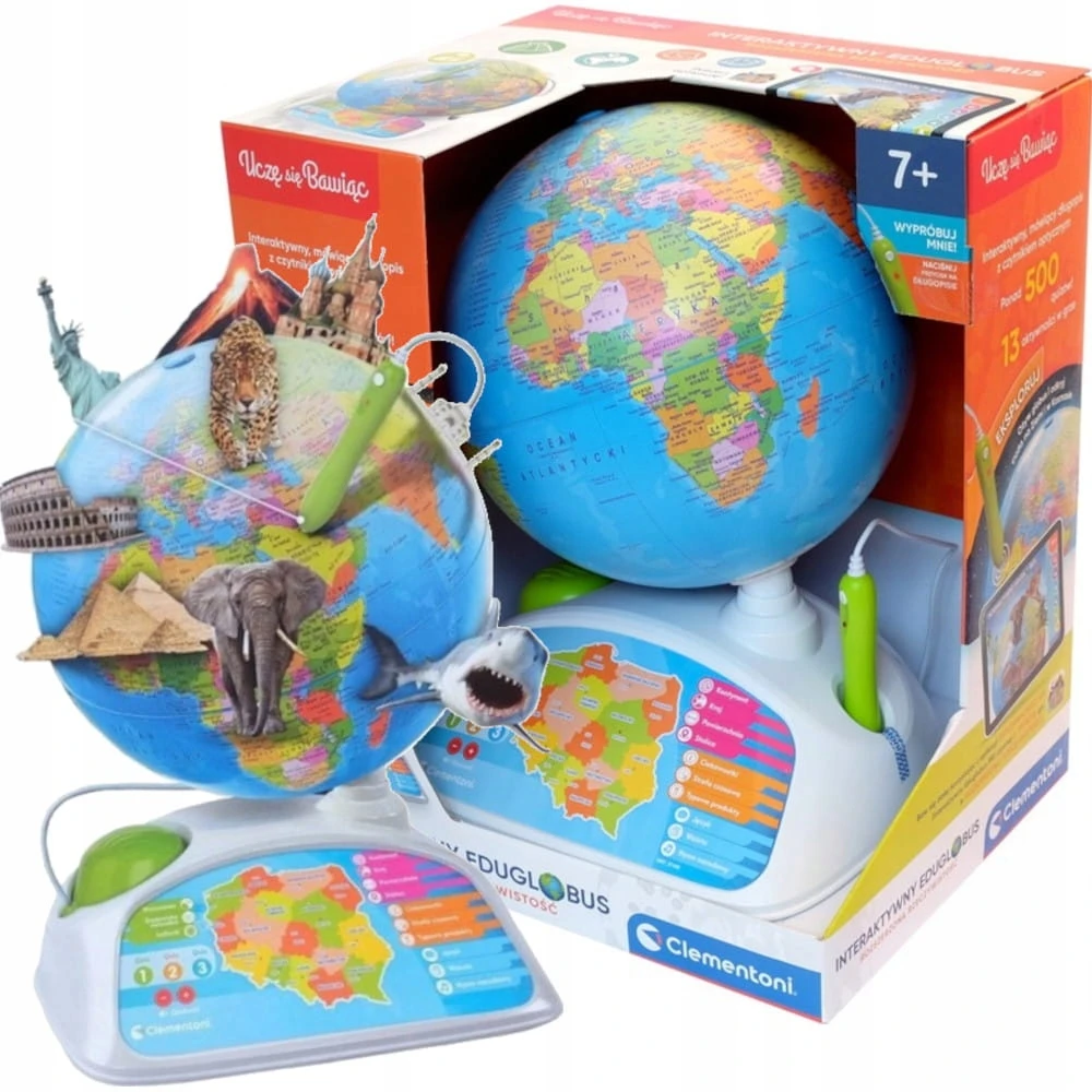 Exploreglobe CLEMENTONI 50847 CLM interaktyvus gaublys, lenkų k.