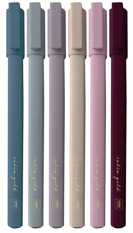 Interdruk 6 vnt. gelinis rašiklis Satin Gold 0,5 mm, mėlynas rašalas