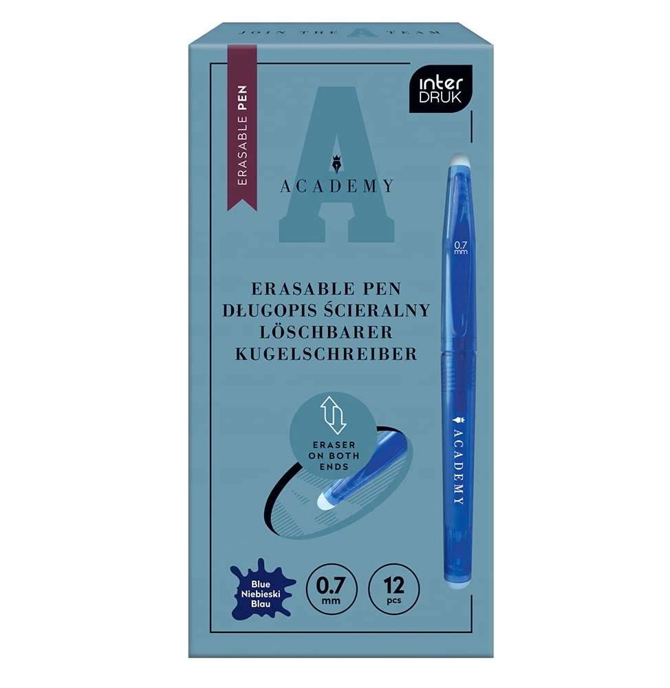 Interdruk 6 vnt. trinamojo rašiklio "academy" mėlynas, 0.7 mm