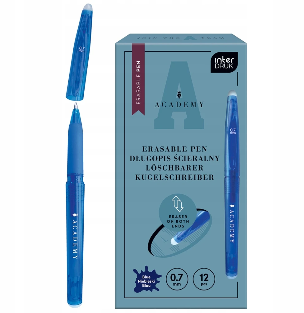 Interdruk 6 vnt. trinamojo rašiklio "academy" mėlynas, 0.7 mm