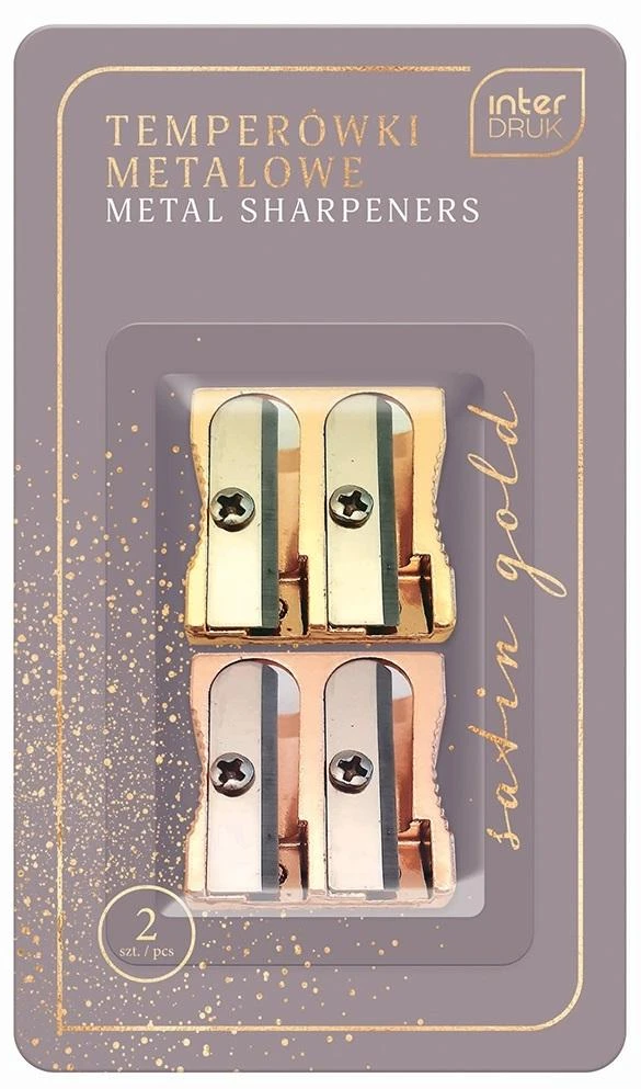 Interdruk metalinis drožtukas, 2 vnt., Satin Gold