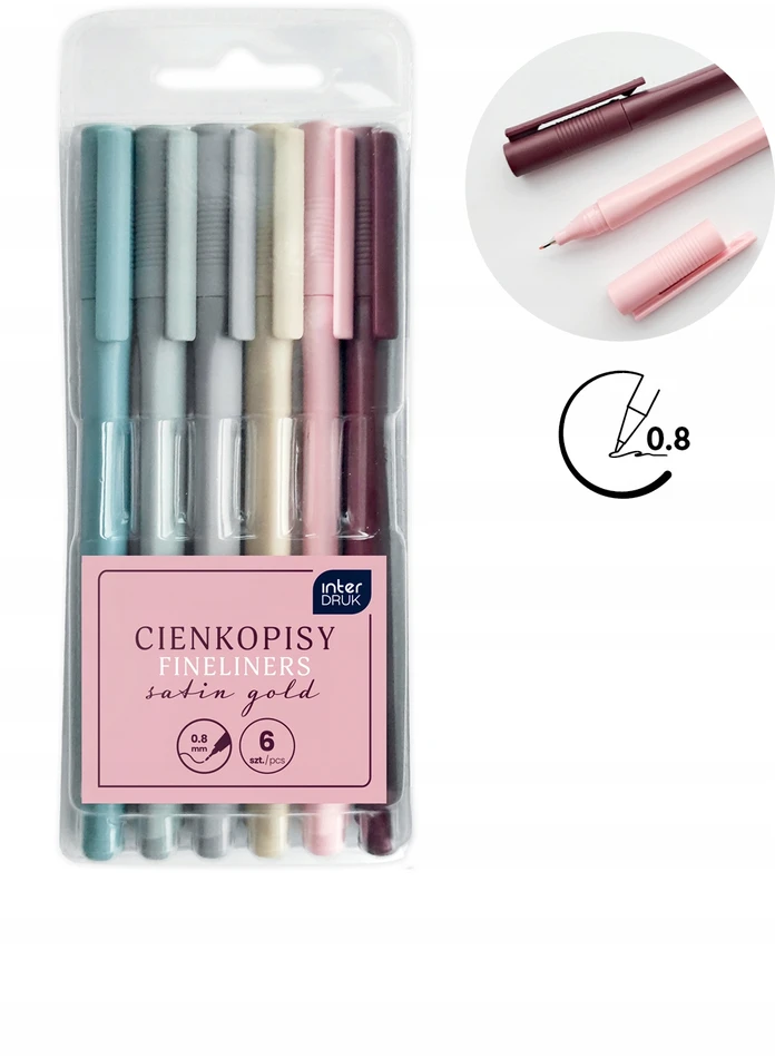 Interdruk Pasteliniai flomasteriai 0,8mm, 6 vnt. rinkinys