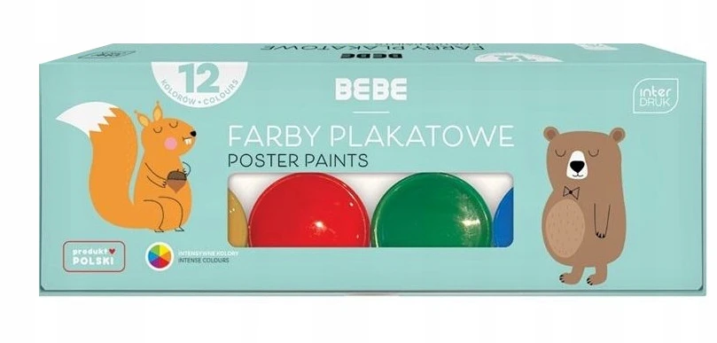 Interdruk plakatų dažai, 12 spalvų, 20 ml