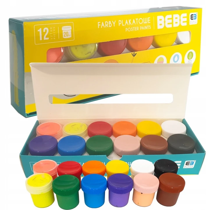 Interdruk plakatų dažai, 12 vnt., 20 ml