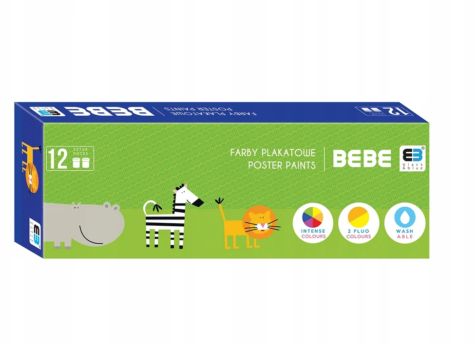 Interdruk Plakatų dažai Bbi Kids, 12 spalvų, 20 ml