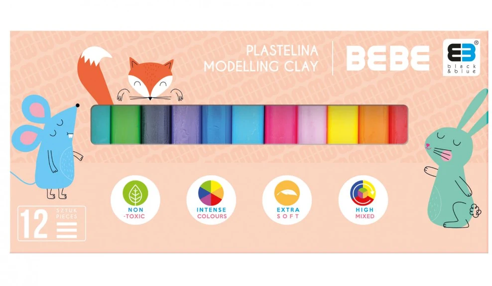 Noster Interdruk Plastelinas rinkinys 12 spalvų vaikams Bb Kids Pastel