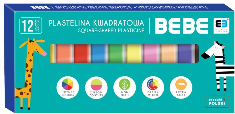 Noster Interdruk Plastelinas rinkinys 12 spalvų vaikams Bb Kids Pastel
