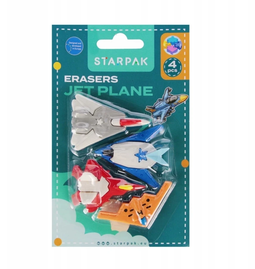 Interdruk Starpak 538805 3d Lėktuvo Dėlionės Trintukas, 4 Vnt.