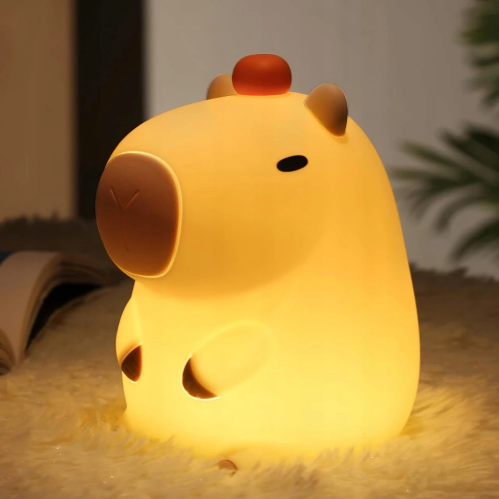 Interlook KAPIBARA Naktinė lempa DLA DZIECI LED RGB SILIKONOWA akumuliatorius USB