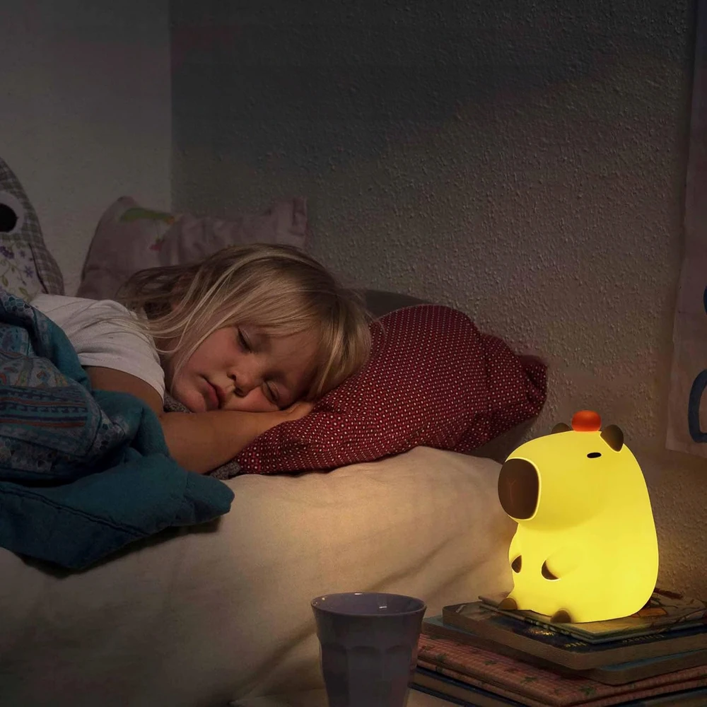 Interlook KAPIBARA Naktinė lempa DLA DZIECI LED RGB SILIKONOWA akumuliatorius USB