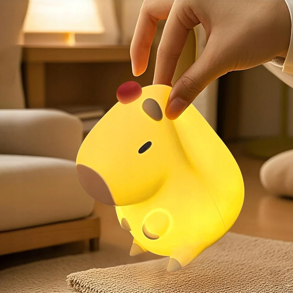 Interlook KAPIBARA Naktinė lempa DLA DZIECI LED RGB SILIKONOWA akumuliatorius USB