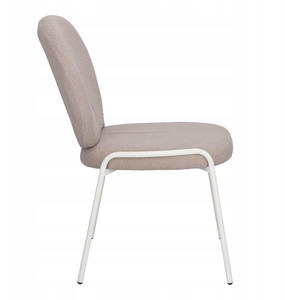 Intesi Bianco minkšta kėdė, pilka boucle, METAL BASE