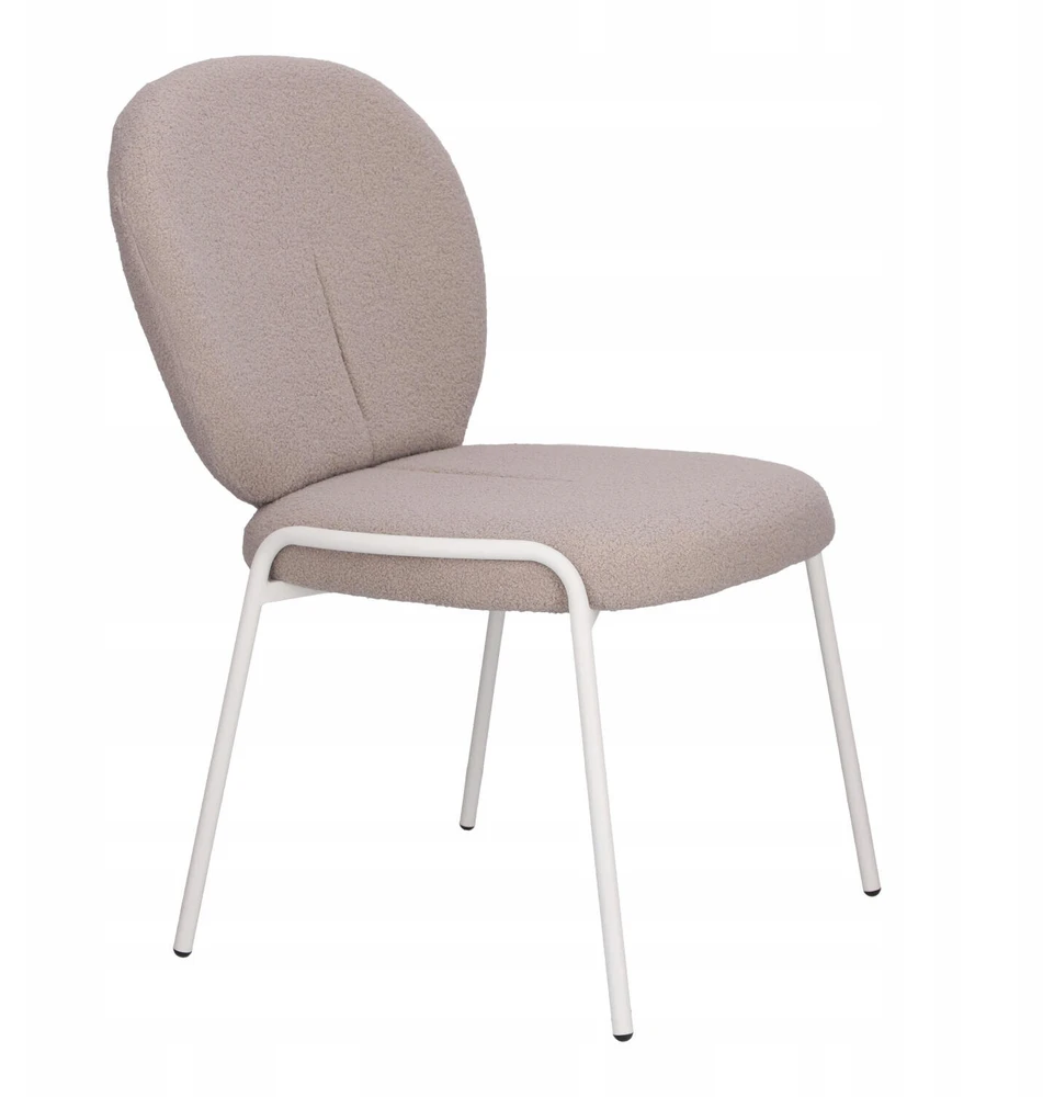 Intesi Bianco minkšta kėdė, pilka boucle, METAL BASE