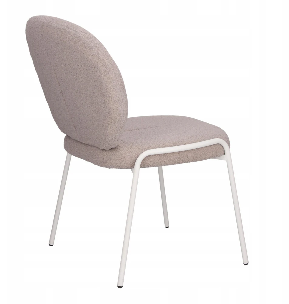 Intesi Bianco minkšta kėdė, pilka boucle, METAL BASE