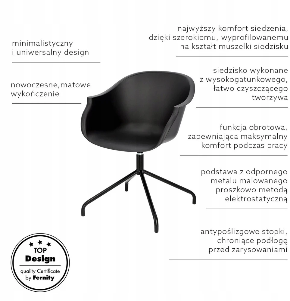 Intesi Roundy Juodas kėdė (dydis: universalus)