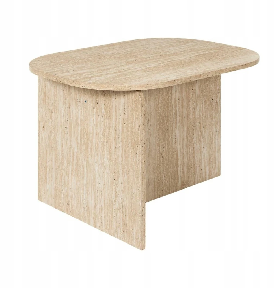 Intesi Umor ovalus kavos staliukas 72x53 cm modernus travertinas (Dydis: universalus