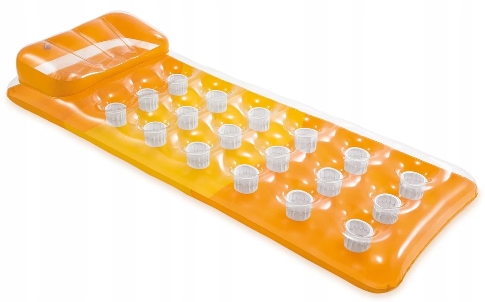 Intex 58890 oranžinės spalvos pripučiamas čiužinys su pagalve