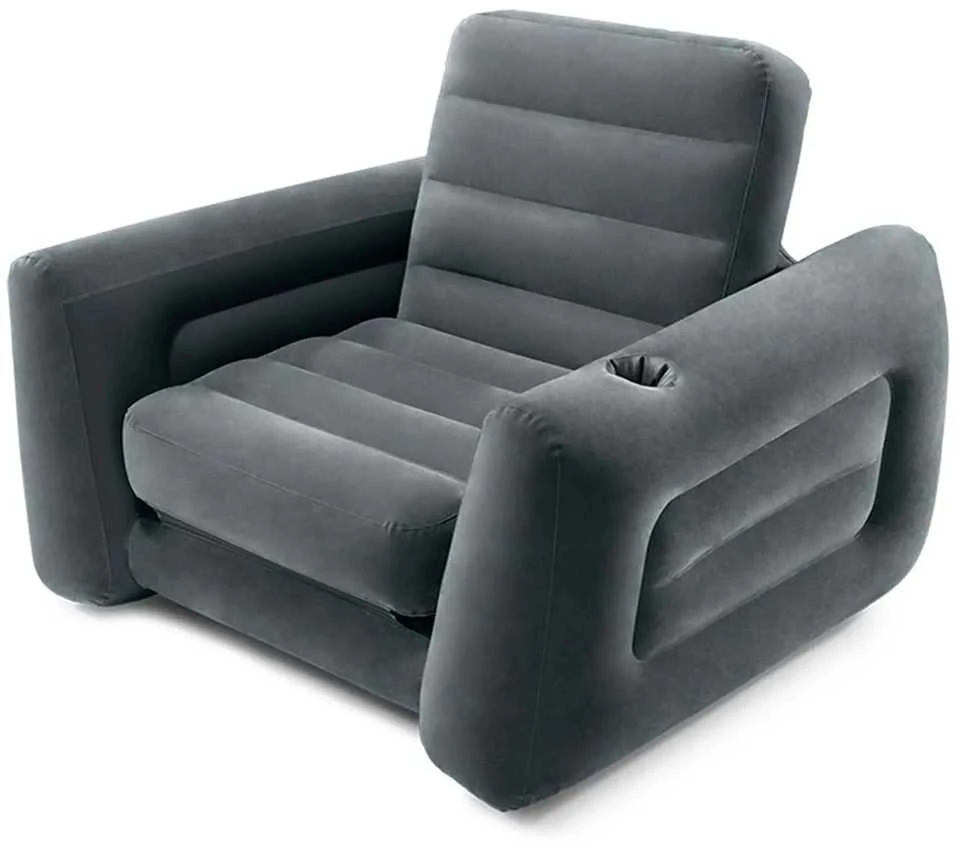 Intex Išskleidžiama sofa, tamsiai pilkos spalvos, 117x224x66cm