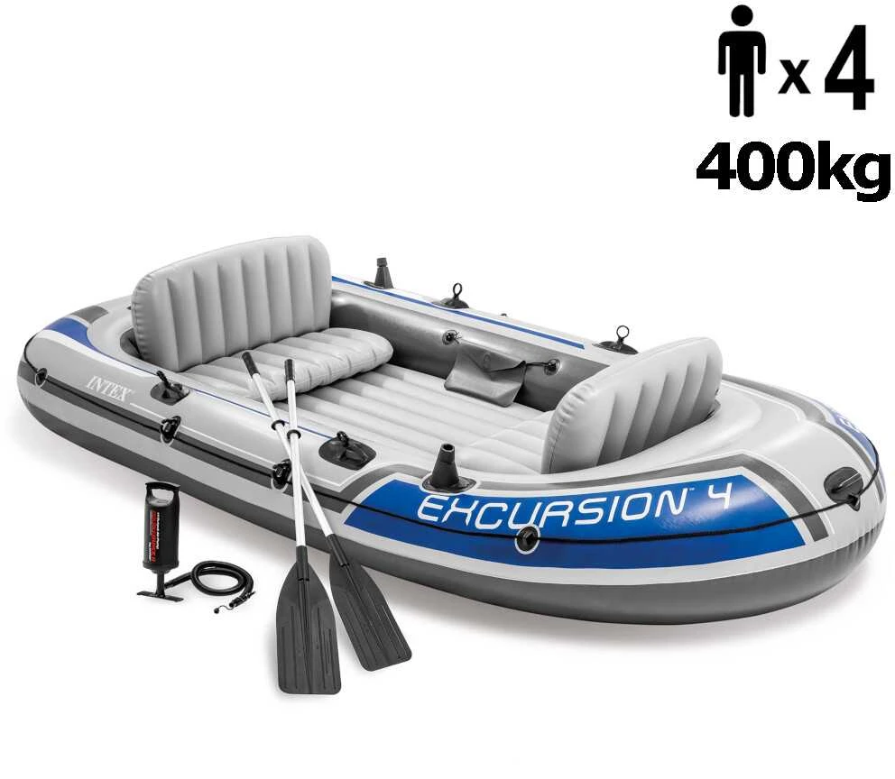 Pripučiama valtis INTEX Excursion 4 /4 asmenims, komplektas. 315x165x43cm