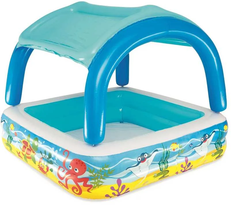Bestway pripučiamas baseinas su stogeliu, 140x140x114 cm