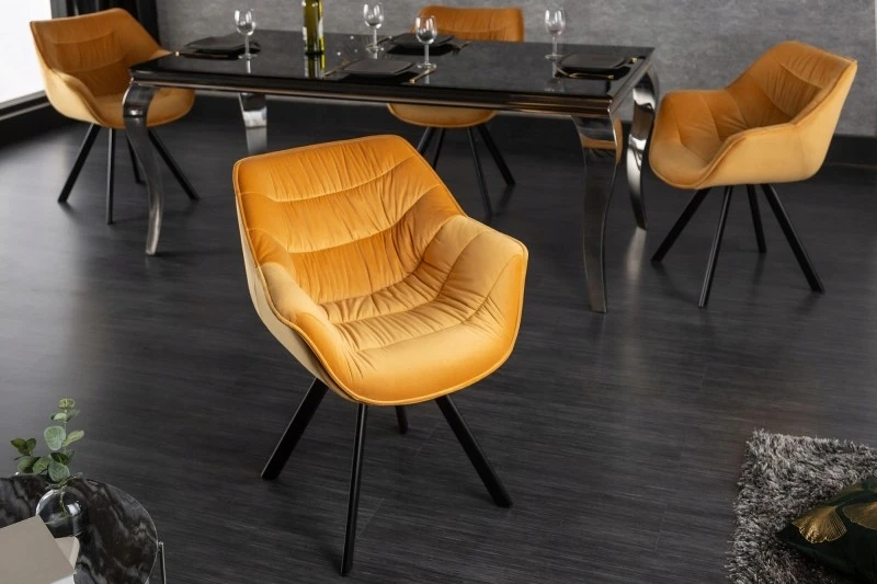 Invicta Interior Moderni kėdė svetainei ir valgomajam, kaušinis fotelis, elegantiškas interjeras