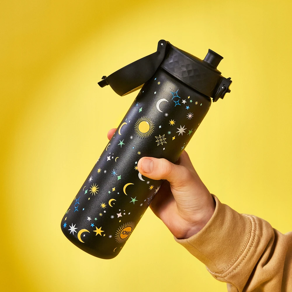 Gertuvė ION8 Plieninis buteliukas, 600 ml. Žvaigždės juodos su auksu