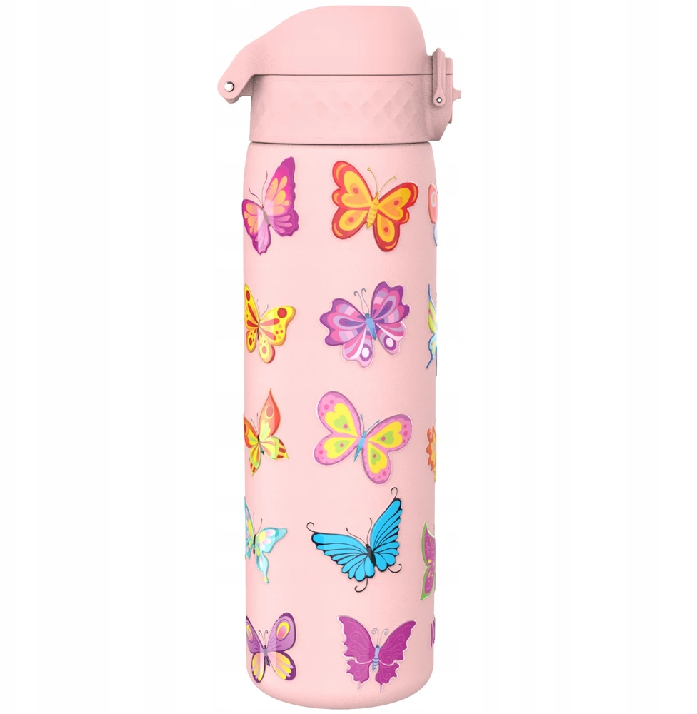 ION8 Plieninis vandens butelis - vaikiškas buteliukas - 600 ml - Butterflies Butterflies