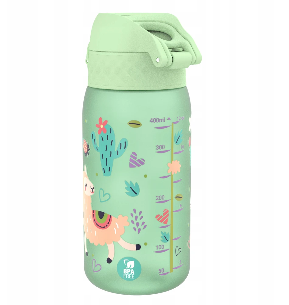 Ion8 vaikiškas bidonas Lama, 350 ml – patogus ir saugus