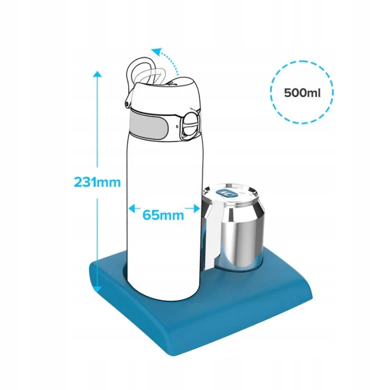 Ion8 vaikiškas sportinis gertuvė 500 ml su automobiliais