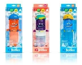 Gertuvė Iqbottles Vandens butelis 2in1 oranžinis mėlynas dangtelis