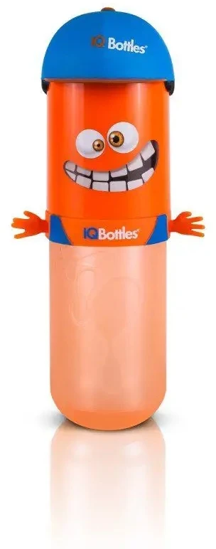 Gertuvė Iqbottles Vandens butelis 2in1 oranžinis mėlynas dangtelis