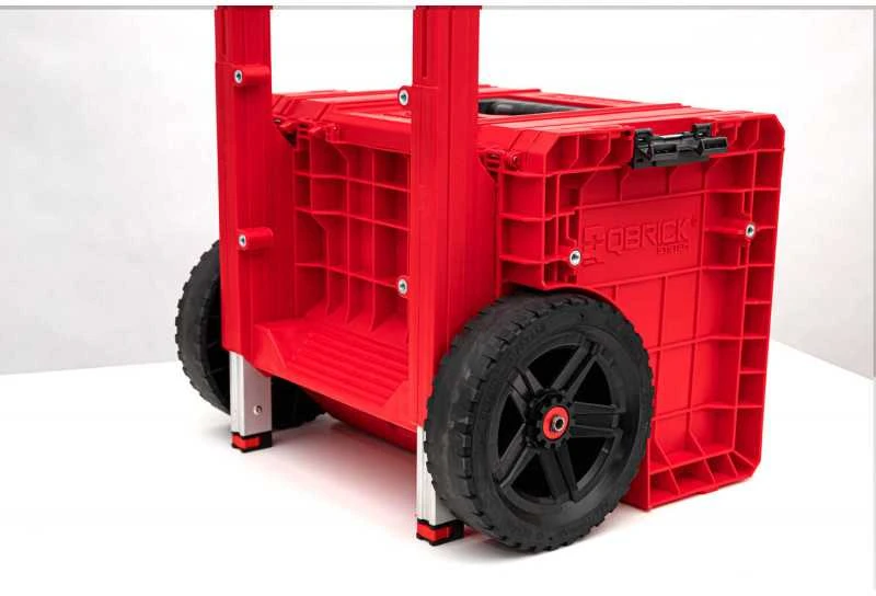 Q-Brick Įrankių dėžė Qbrick System PRO Cart 2.0 Plus Ultra HD Custom, raudonos spalvos, stalčių skaičius: 3