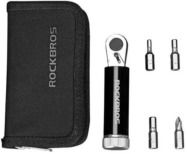 Įrankių rinkinys su terkšle RockBros RKJL1002BK, juodas, magnetinis, 4 galvutės