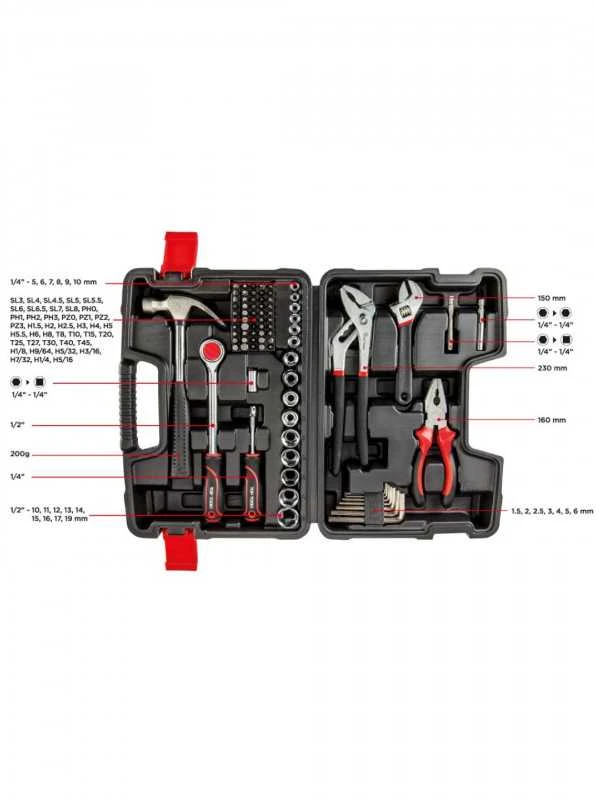 Įrankių rinkinys Top Tools 38D510, 81 vnt