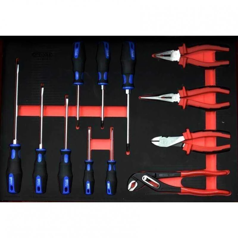 Įrankių vežimėlis ECOline, 7 stalčiai, 215 vnt, KS Tools