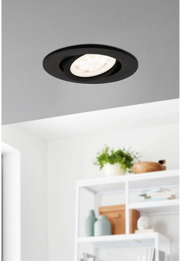 Išmanus įleidžiamas LED šviestuvas EGLO SALICETO-Z RGB, 5W, 2700-6500K, 400lm, juodos sp, Ø8,8cm,APP