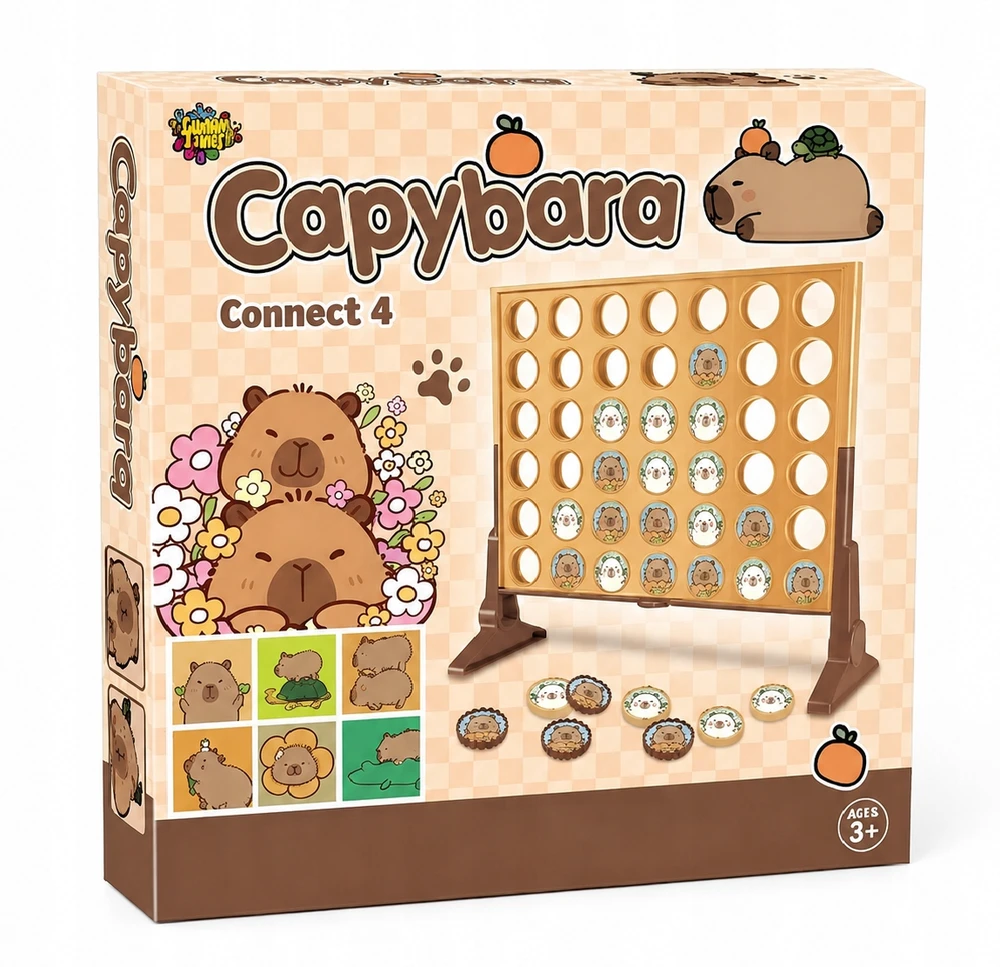 IŠMANUS ŠEIMOS LOGINIS ŽAIDIMAS Dėlionė CONNECT 4 BINGO CAPYBARA