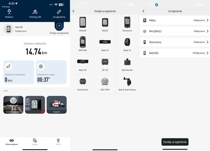Išmanusis dviračio kompiuteris ANT+ taikymas 50h GPS Shanren MAX30