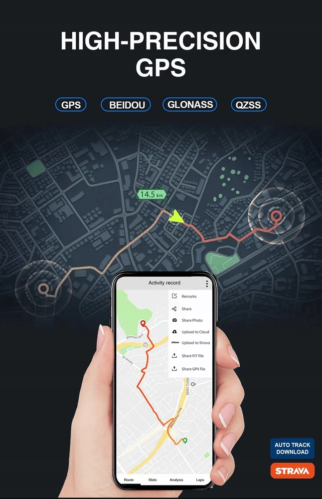 Išmanusis dviračio kompiuteris ANT+ taikymas 50h GPS Shanren MAX30