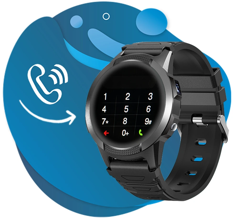 Išmanusis laikrodis CALMEAN Hoop 4G GPS IP67 laikrodis juodas