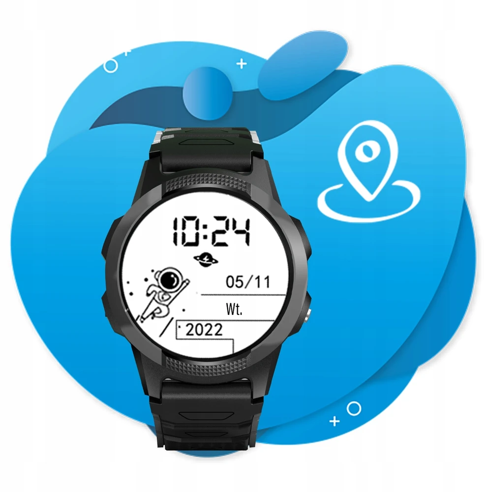 Išmanusis laikrodis CALMEAN Hoop 4G GPS IP67 laikrodis juodas