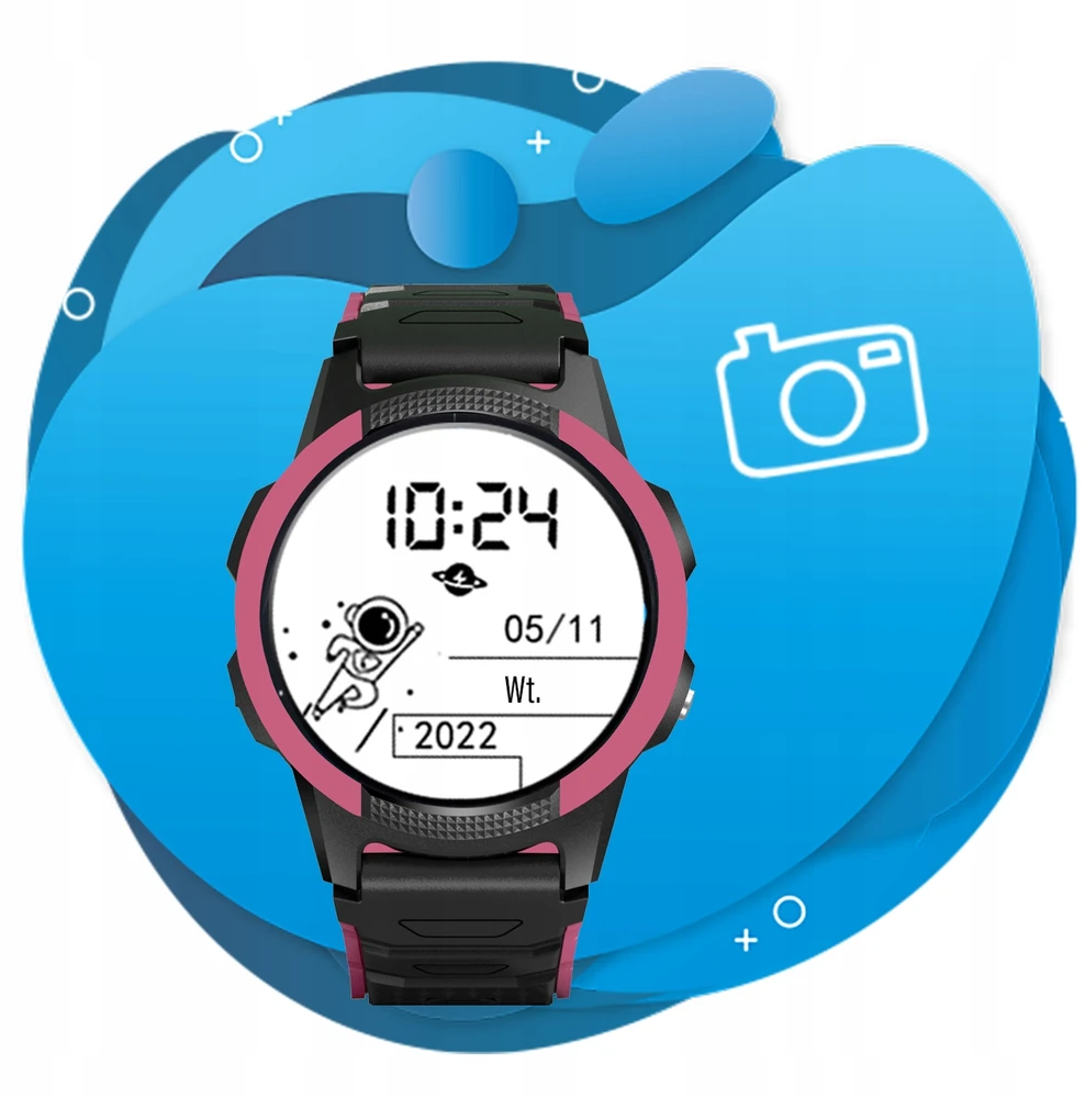 Išmanusis laikrodis CALMEAN Hoop 4G GPS IP67 laikrodis, rožinis
