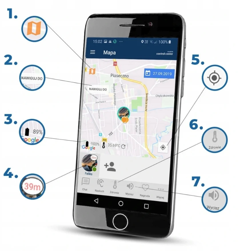 Išmanusis laikrodis CALMEAN Hoop 4G GPS laikrodis žalias