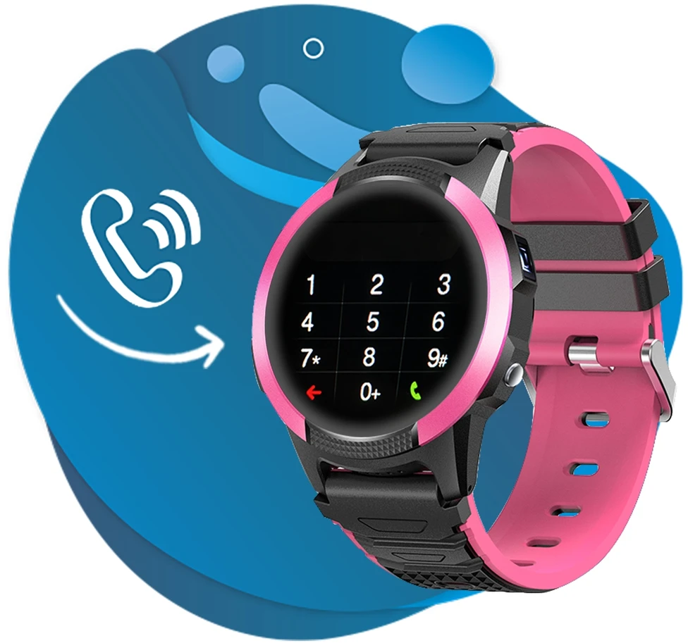 Išmanusis laikrodis CALMEAN Hoop 4G GPS IP67 laikrodis, rožinis