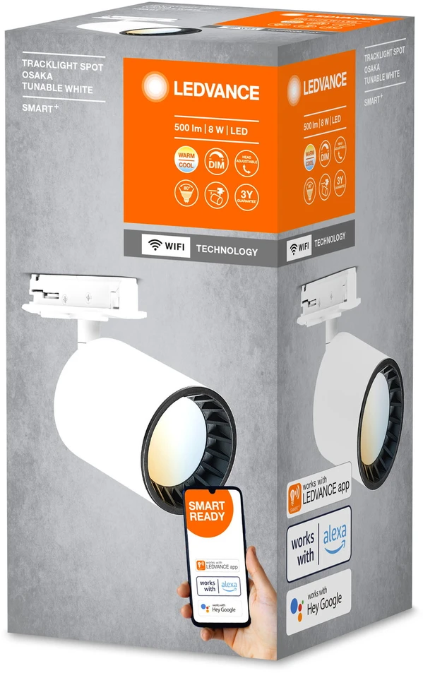 Ledvance Smart 8W šviestuvas į bėgelius SMART+, baltas, 3000-6500K, dimeriuojamas