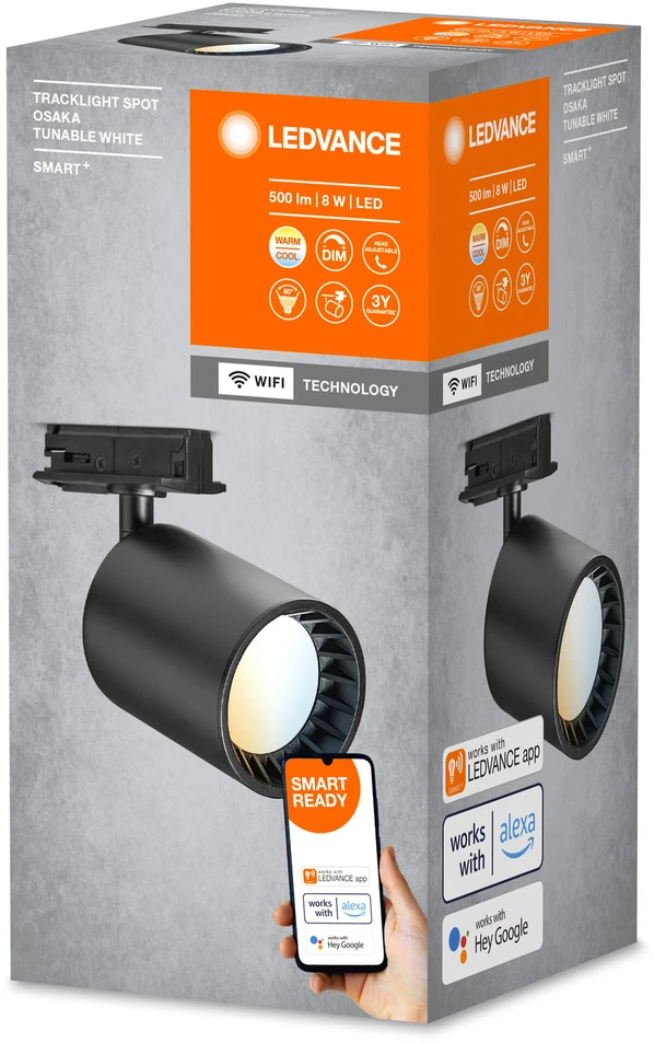 Ledvance Smart 8W šviestuvas į bėgelius SMART+, juodas, 3000-6500K, dimeriuojamas