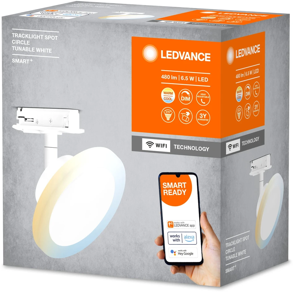 Ledvance Smart 6,5W šviestuvas į bėgelius SMART+, baltas, 3000-6500K, dimeriuojamas