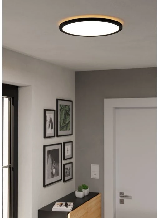 Lubinis šviestuvas Išmanusis LED šviestuvas EGLO ROVITO-Z IP44 22,5W RGB 2700-6500K 2300lm juod Ø39 pult/APP