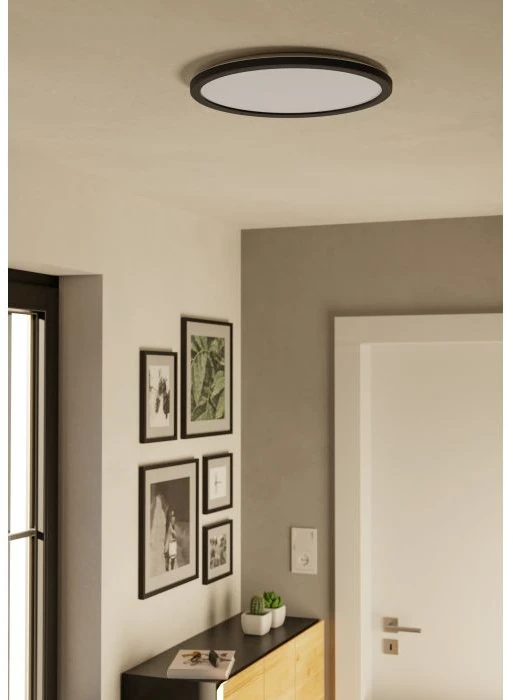 Lubinis šviestuvas Išmanusis LED šviestuvas EGLO ROVITO-Z IP44 22,5W RGB 2700-6500K 2300lm juod Ø39 pult/APP
